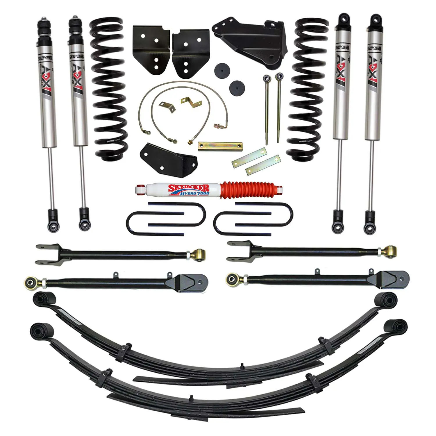 Skyjacker 4 in. Suspension Lift Kit With ADX M2.0 Aluminum Monotube Shocks.