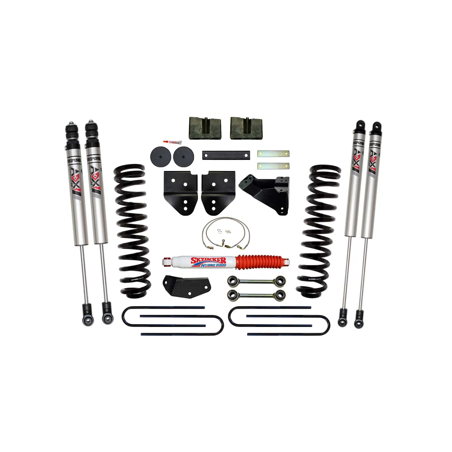 Skyjacker 4 in. Suspension Lift Kit With ADX M2.0 Aluminum Monotube Shocks.