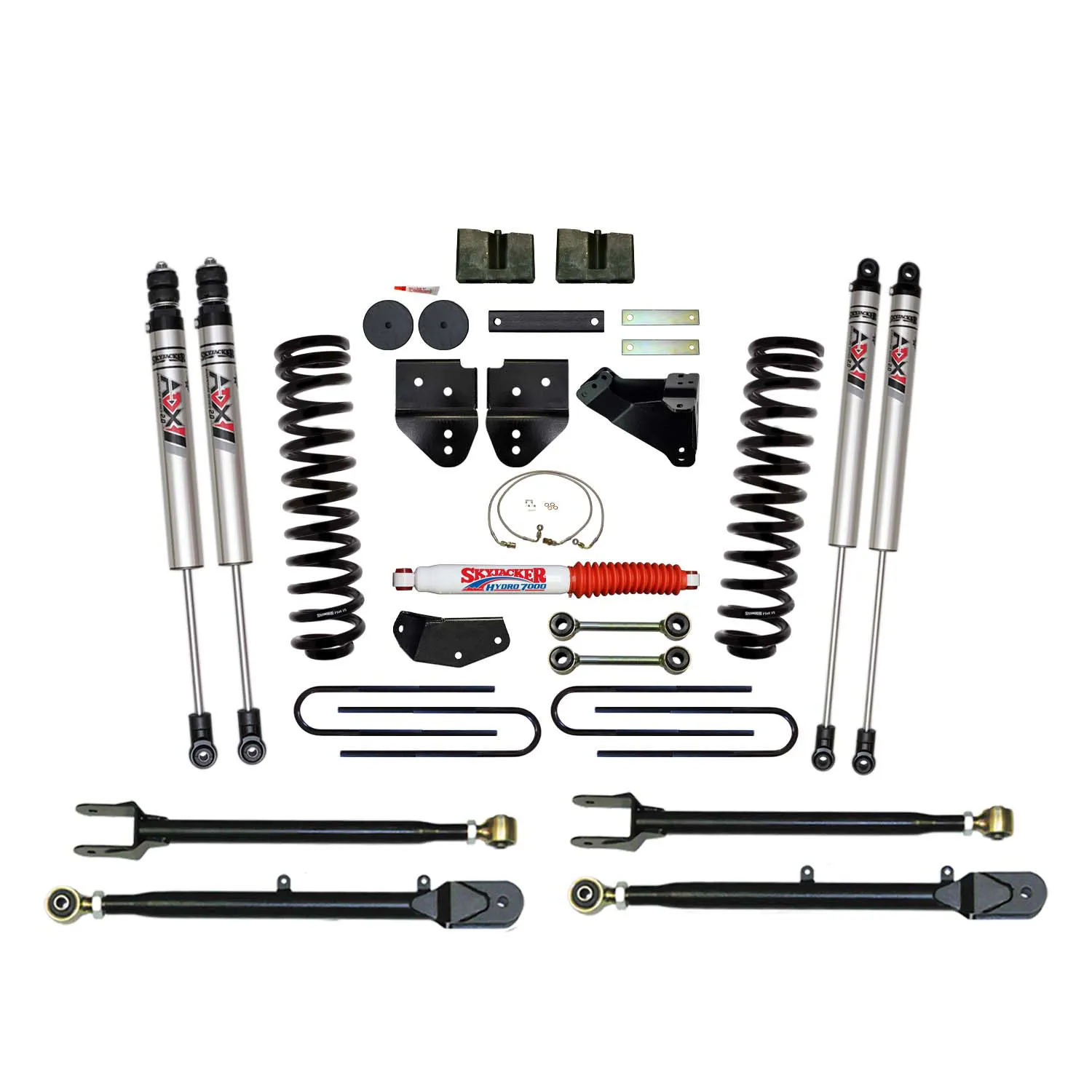 Skyjacker 4 in. Suspension Lift Kit With ADX M2.0 Aluminum Monotube Shocks.