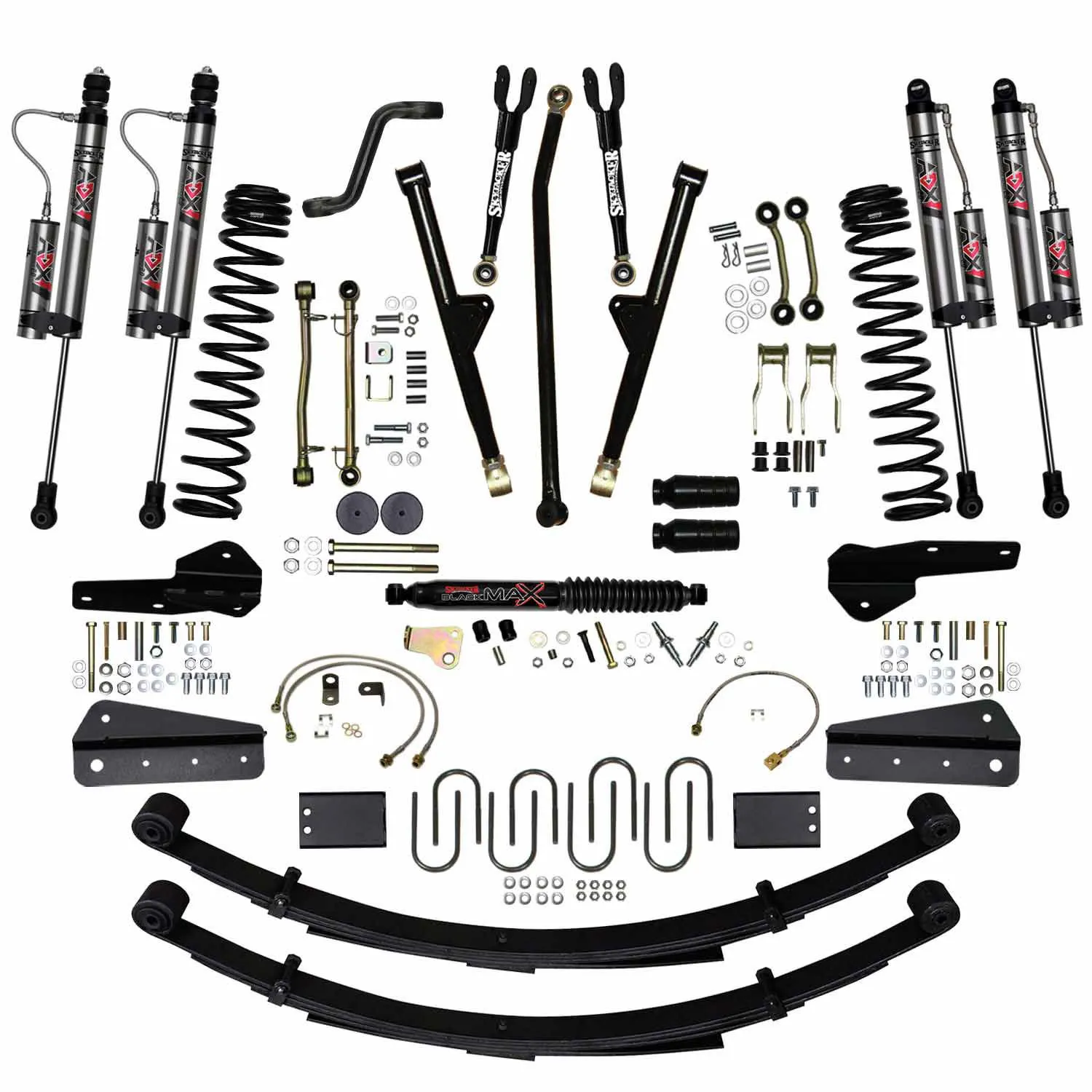 Skyjacker 8 in. Rock Ready 2 Lift System With ADX 2.0 Remote Reservoir Monotube Shocks.