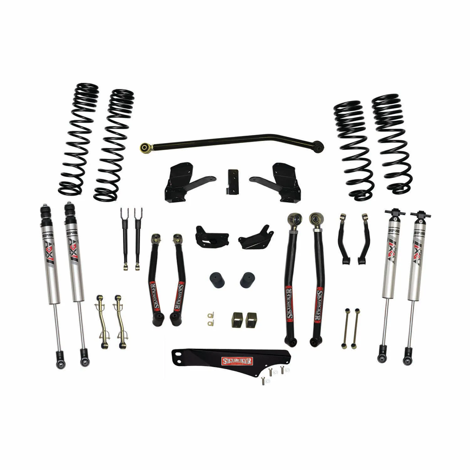 Skyjacker 4 in. Long Arm Suspension Lift Kit With ADX M2.0 Aluminum Monotube Shocks.