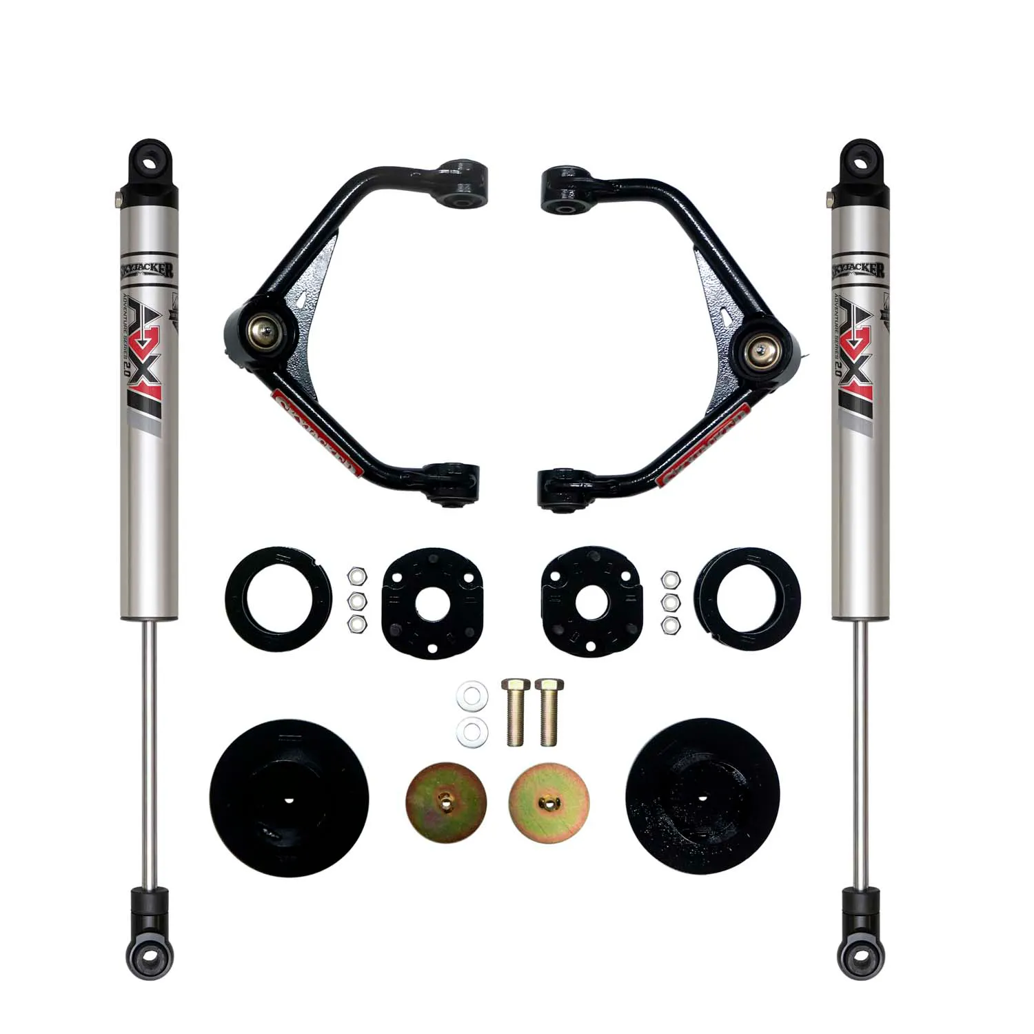 Skyjacker 3 in. Suspension Lift Kit With ADX M2.0 Aluminum Monotube Shocks.