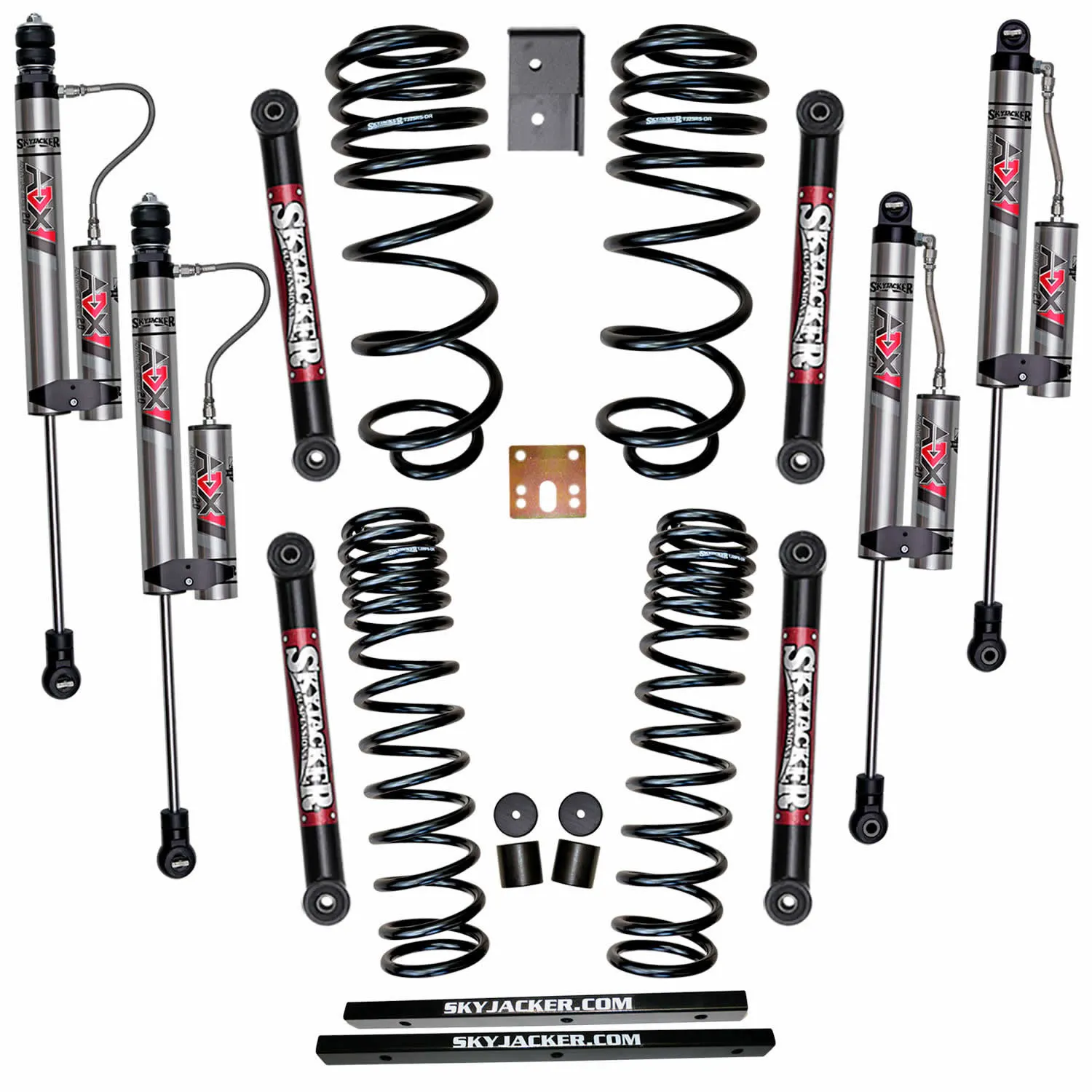 Skyjacker 2.5 in. Suspension Lift System With ADX 2.0 Remote Reservoir Monotube Shocks.