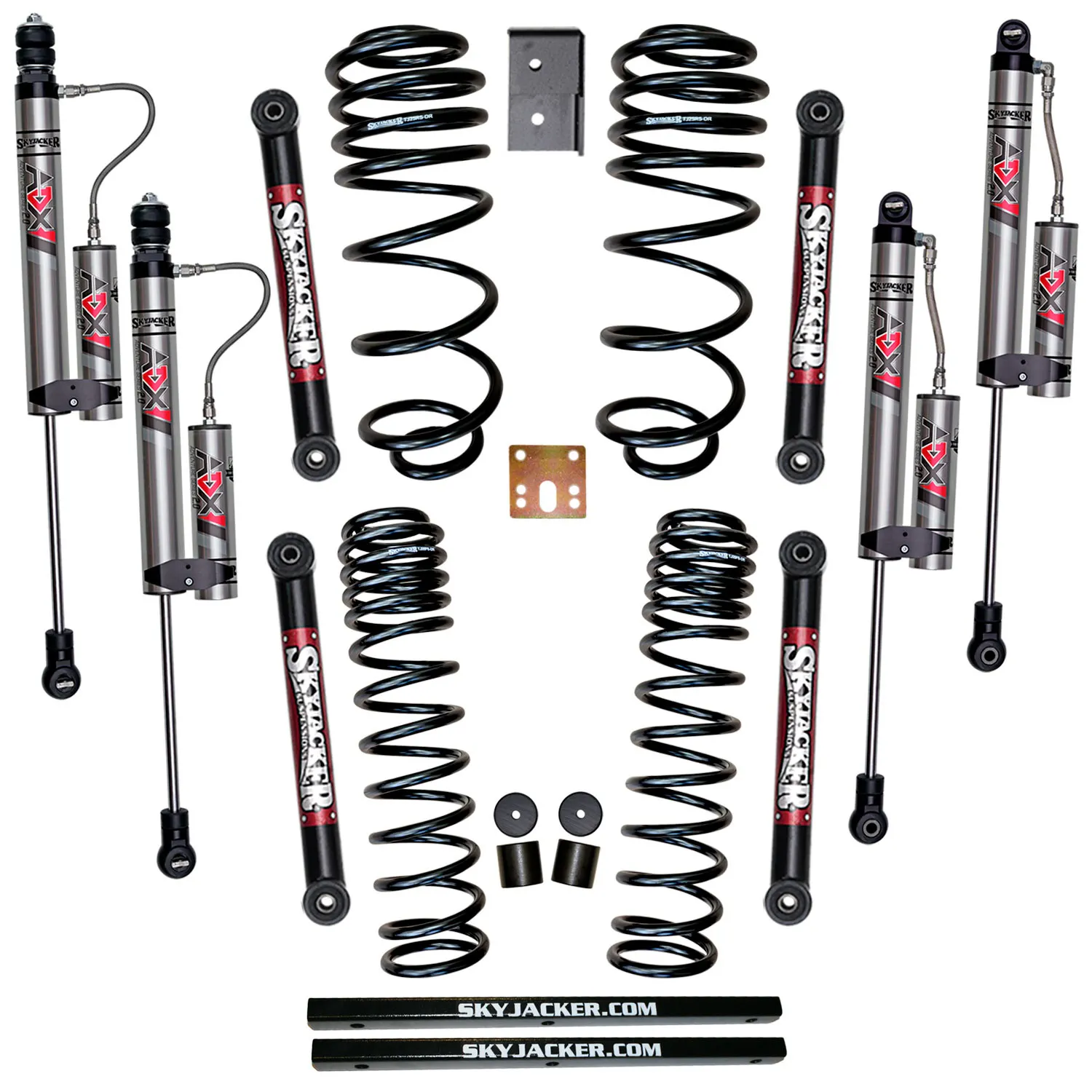 Skyjacker 2.5 in. Suspension Lift System With ADX 2.0 Remote Reservoir Monotube Shocks.