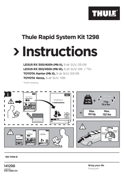 Thule KIT1522 KIT1522 For 480 and 480R Foot Packs only