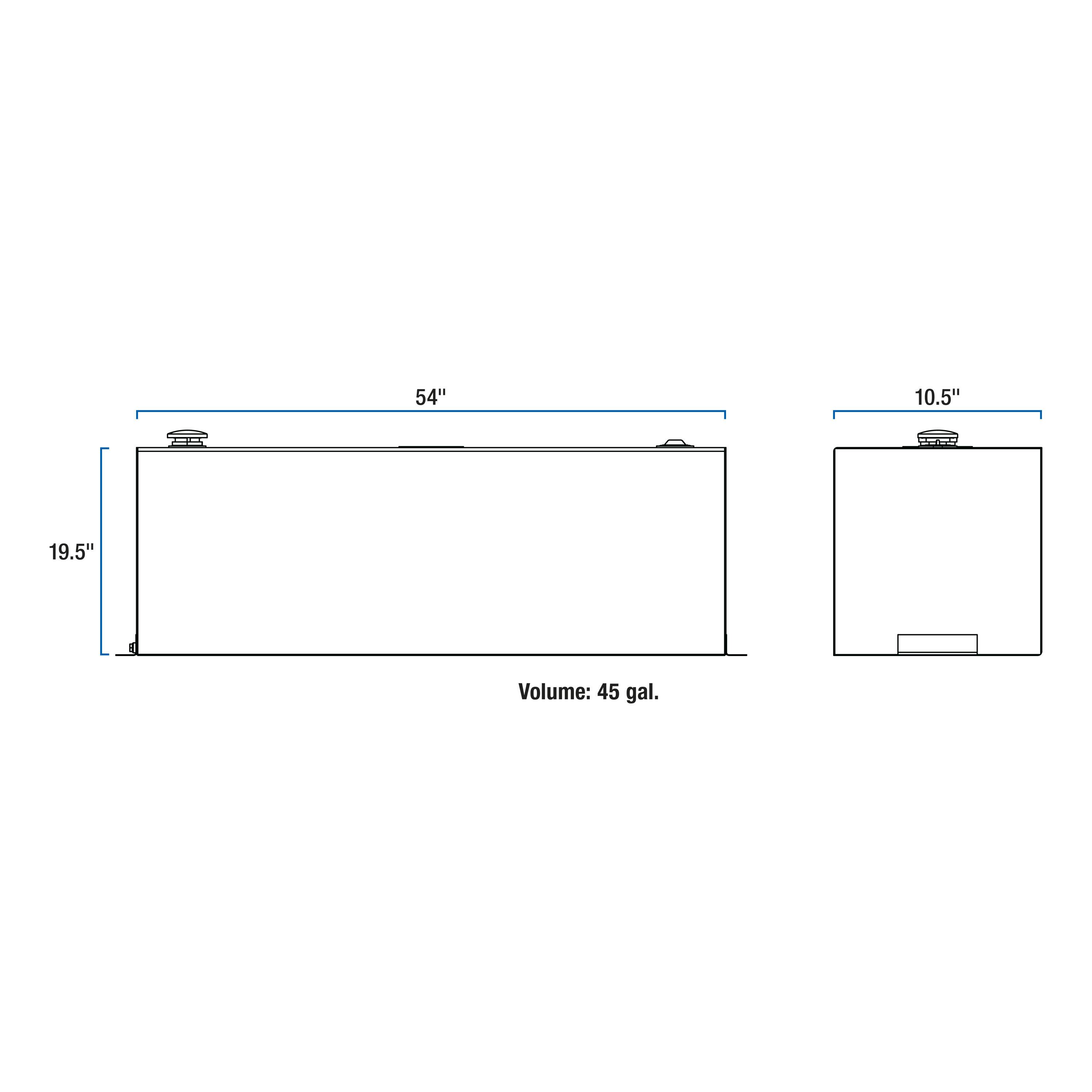 UWS 75 Gallon Transfer Tank Tool Box Combo Matte Black Steel Tank Aluminum  Box Model ST-75-COMBO-MB