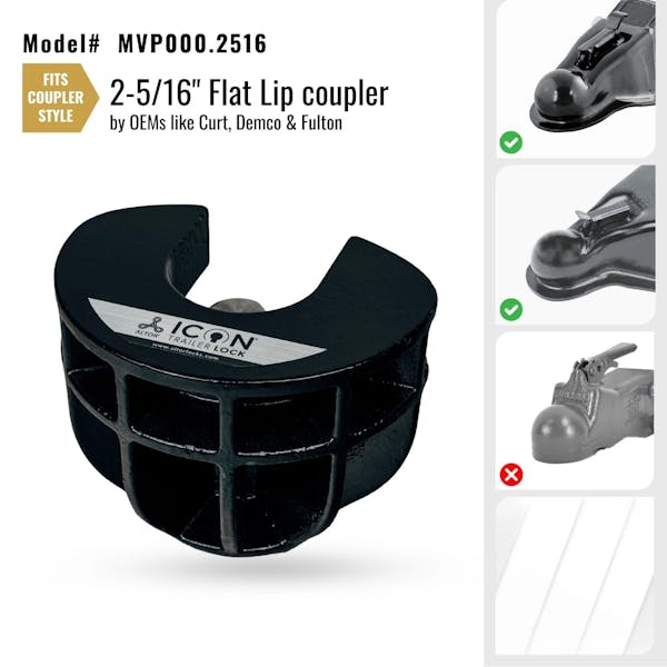 Altor Locks MVP000.2516 ICON Trailer Coupler Lock for 2-5/16 Couplers-Flat Lip Design OEMs-Demco/Fulton