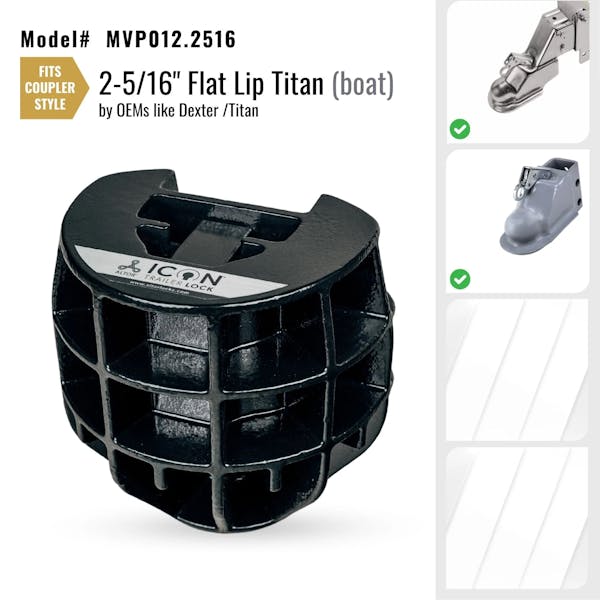 Altor Locks MVP012.2516 ICON Trailer Coupler Lock 2-5/16 Couplers w/ flat lip design OEMs-Titan/Dexter