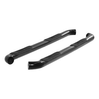 ARIES 204046 3" Round Black Steel Side Bars, Select Silverado, Sierra 1500, 2500, 3500 HD