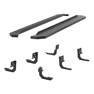 ARIES 2055515 RidgeStep 6-1/2" x 85" Black Steel Running Boards, Select Ram 1500 to 5500