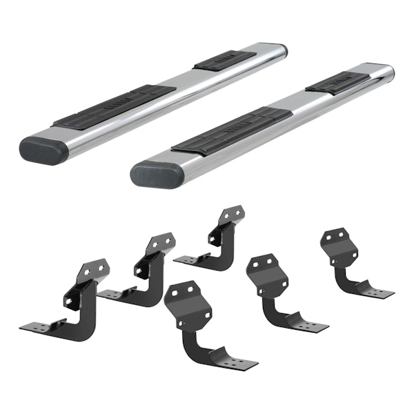 ARIES 4444027 6" x 91" Polished Stainless Oval Side Bars, Select Ford F-Series