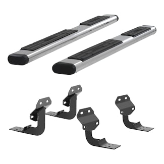 ARIES 4444042 6" x 75" Polished Stainless Oval Side Bars, Select Ford F-Series