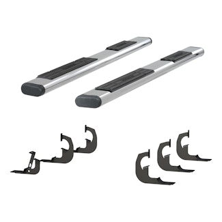 ARIES 4445045 6" x 91" Black Aluminum Oval Side Bars, Select Silverado, Sierra 2500, 3500 HD
