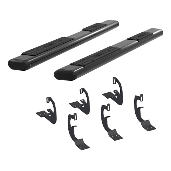 ARIES 4445007 6" x 75" Black Aluminum Oval Side Bars, Select Chevrolet Silverado, GMC Sierra