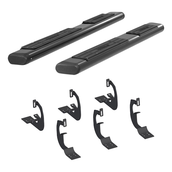 ARIES 4445002 6" x 75" Black Aluminum Oval Side Bars, Select Silverado, Tahoe, Sierra, Yukon