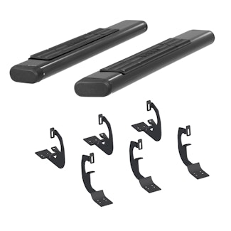 ARIES 4445030 6" x 53" Black Aluminum Oval Side Bars, Select Toyota Tundra