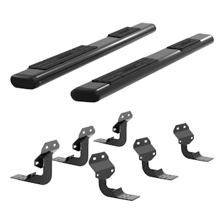 ARIES 4445037 6" x 75" Black Aluminum Oval Side Bars, Select Toyota Tacoma