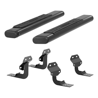 ARIES 4445028 6" x 53" Black Aluminum Oval Side Bars, Select Ford F-Series