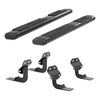 ARIES 4445042 6" x 75" Black Aluminum Oval Side Bars, Select Ford F-Series