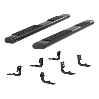ARIES 4445044 6" x 85" Black Aluminum Oval Side Bars, Select Dodge, Ram 1500, 2500, 3500