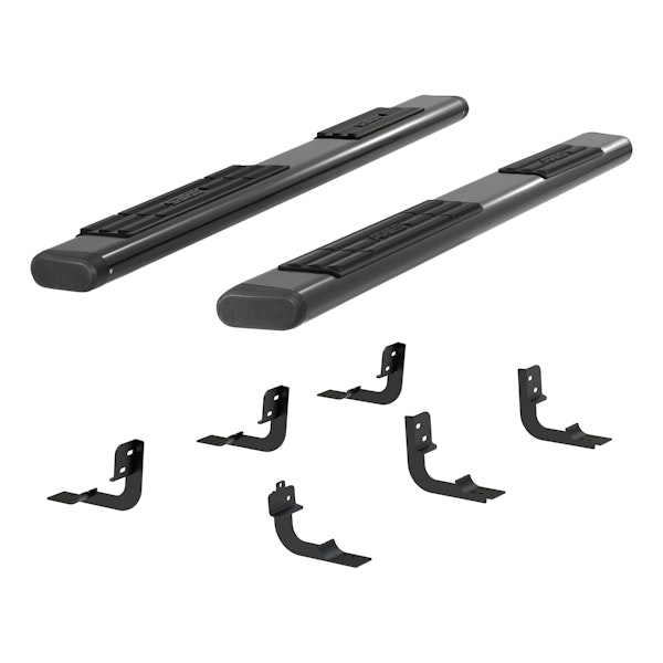ARIES 4445044 6" x 85" Black Aluminum Oval Side Bars, Select Dodge, Ram 1500, 2500, 3500