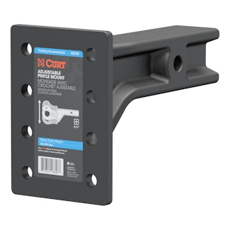 CURT 48348 Adjustable Pintle Mount (2-1/2 Shank, 20,000 lbs., 7-1/4 High, 10-3/4 Long)