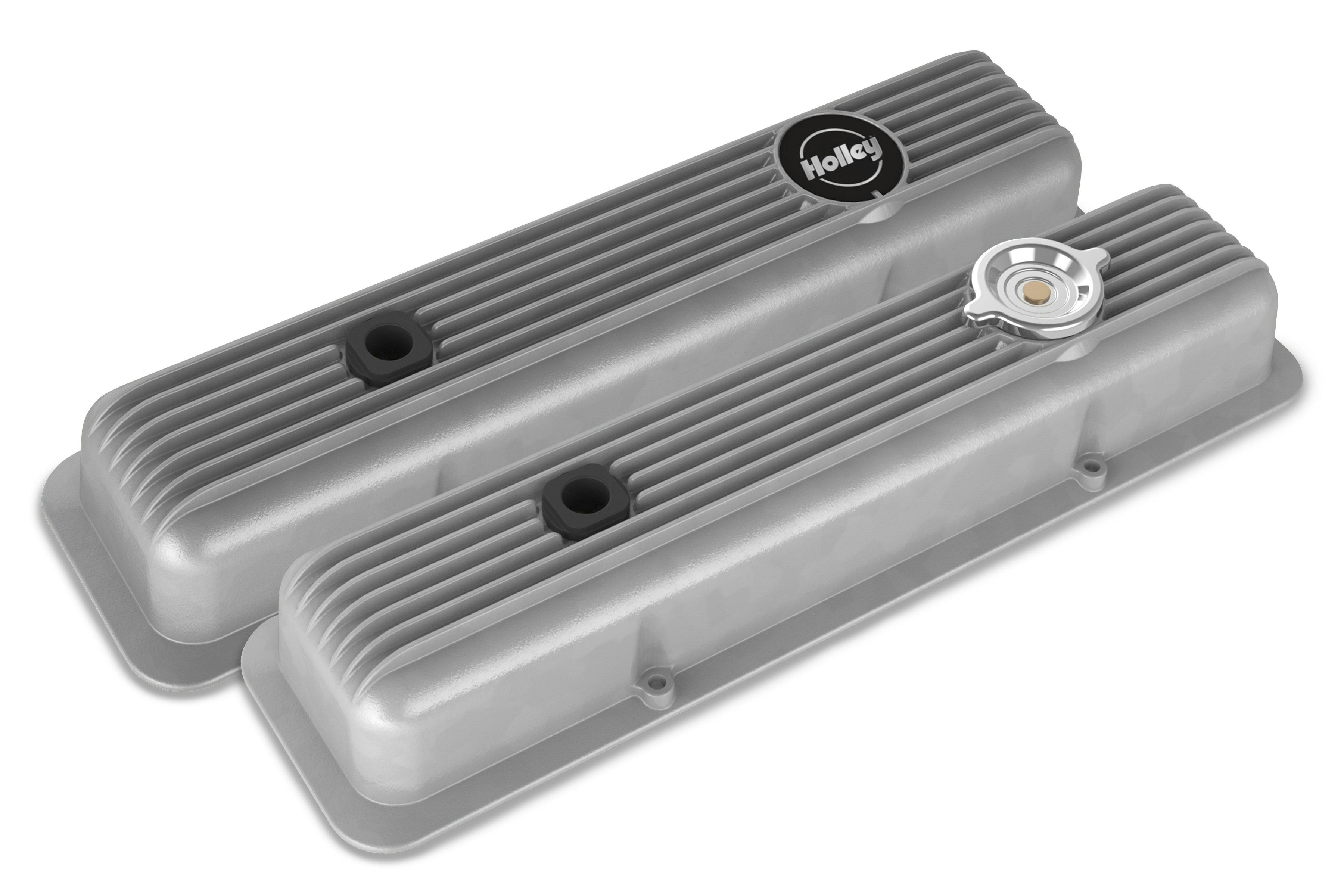 Holley 241-134 SBC MUSCLE SERIES VALVE COVERS,FINNED,NA