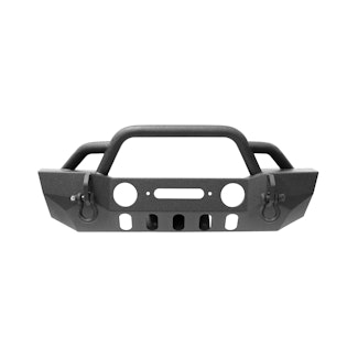 Iconic Accessories 232-5101 Textured Black Stubby Front Bumper w/Winch Plate