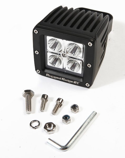 Rugged Ridge 15209.03 3 Inch Square LED Driving Light; 16 Watt; 840 Lumens