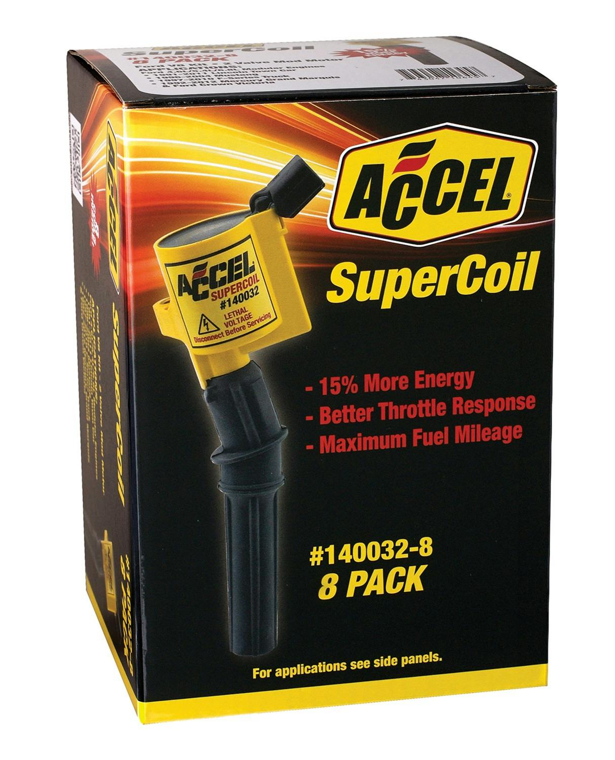 ACCEL 140032-8 Ignition Coil - SuperCoil- 1998-2008 Ford 4.6L/5.4L