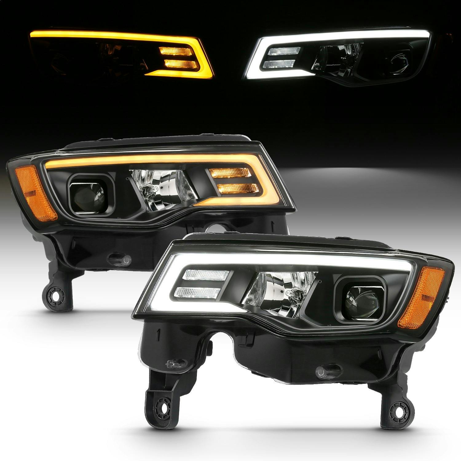 AnzoUSA 111418 Projector Headlights with Plank Style Switchback