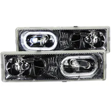 AnzoUSA 111005 Crystal Headlights Carbon with Halo