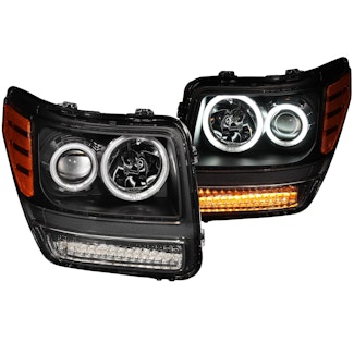 AnzoUSA 111145 Projector Headlights with Halo Black (SMD LED) G2