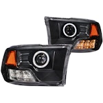 AnzoUSA 111159 Projector Headlights with Halo Black (SMD LED)