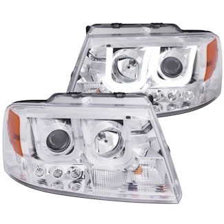 AnzoUSA 111287 Projector Headlights with U-Bar Chrome