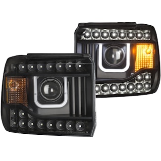 AnzoUSA 111316 Projector Headlights with U-Bar Black