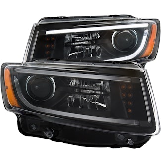 AnzoUSA 111329 Projector Headlights with Plank Style Design Black