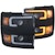 AnzoUSA 111364 Projector Headlights with Plank Style Switchback Black with Amber (Black Rim)