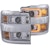 AnzoUSA 111366 Projector Headlights with Plank Style Switchback Chrome with Amber (Chrome Rim)