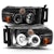 AnzoUSA 111490 Projector Headlights with Halo Black Clear Amber