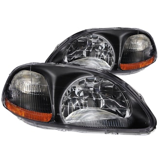AnzoUSA 121067 Crystal Headlights Black