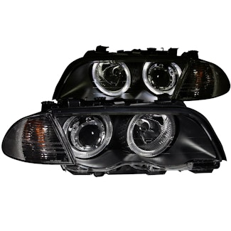 AnzoUSA 121261 Projector Headlights with Halo Black (SMD LED)
