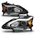 AnzoUSA 121569 Projector Headlights w/ Light Bar Black Housing