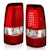 AnzoUSA 311335 LED Taillights Plank Style Chrome with Red/Clear Lens