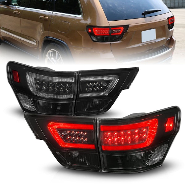 AnzoUSA 311440 LED Tail Lights w/ Light Bar Black Housing Smoke Lens 4pcs