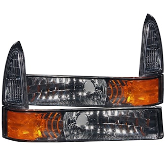 AnzoUSA 511041 Euro Parking Lights Smoke with Amber Reflector