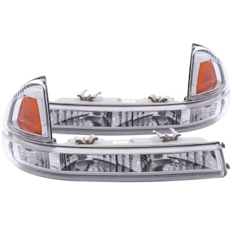AnzoUSA 511044 Euro Parking Lights Chrome with Amber Reflector