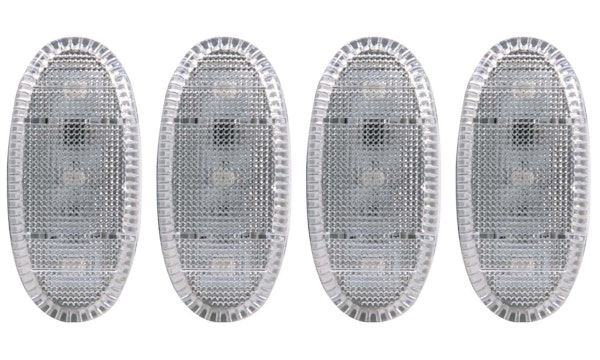 AnzoUSA 861108 LED Fender Light Kit Clear 2pc Amber / 2pc Red