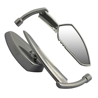 Cipa 01909 Motorcycle Chrome Serrated Blade Mirror Kit (Left and Right Side) Universal