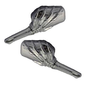 Cipa 01915 Motorcycle Chrome Skeleton Hand Mirror Kit (Left and Right Side) Universal